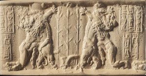 Ancient Twin Holding Symbolism glyphs
